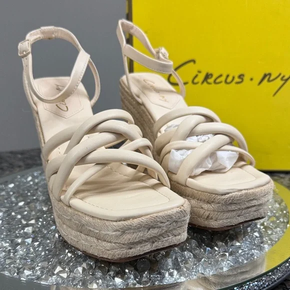 Circus by Sam Edelman Women's Irene Strappy espadrilles Tan Wedge Sandals NEW 10 - Picture 2 of 14